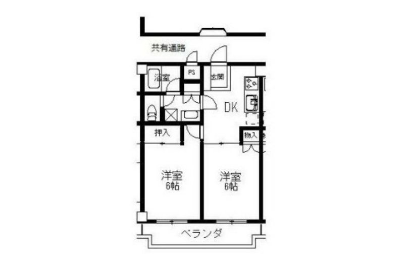 湯河原町土肥 アムールヴィラ紅葉 オール洋室2DK 東向き 画像16