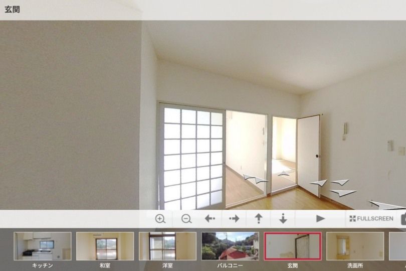 サンライズ杉山 2階2DK パノラマ