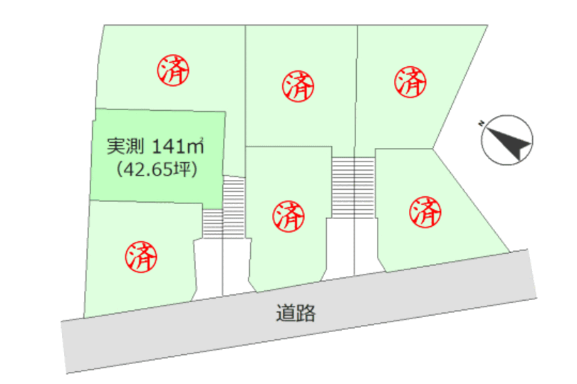 真鶴町岩 高台のひな壇造成地 建築条件なし 約42坪 画像6