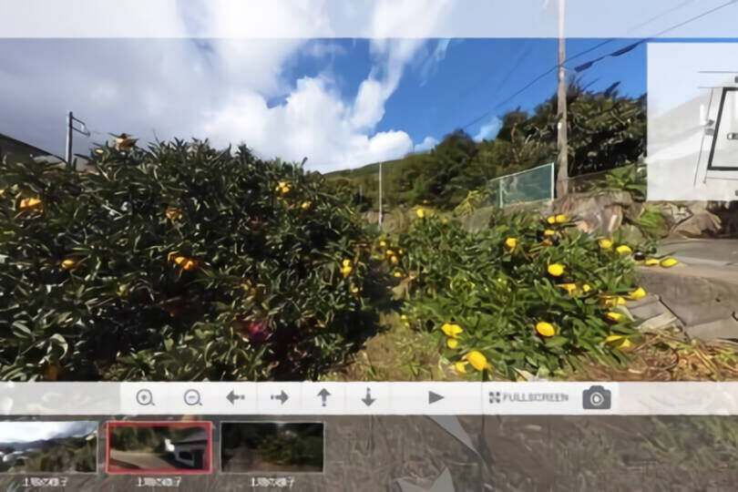 湯河原町鍛冶屋　陽当たり良好　高台　南ひな壇　約112.23坪土地 パノラマ