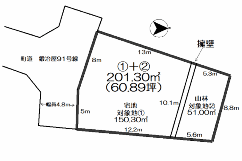 湯河原町鍛冶屋　家庭菜園を楽しみたい方におすすめ　南側道路の約60坪売地 画像5