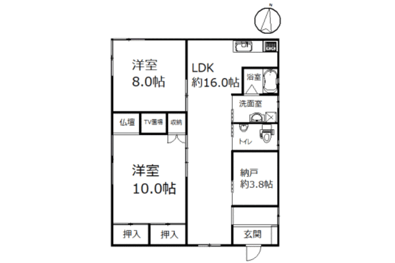 湯河原町宮上　家庭菜園のできるお庭付き　平屋建2LDK+S 画像13