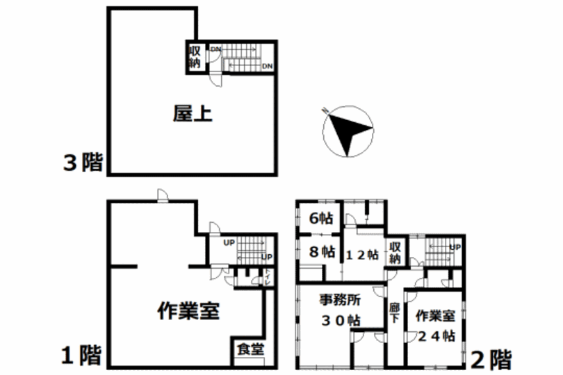 熱海市下多賀　事業所に最適　居住も可能な3階建事務所＋倉庫 画像13
