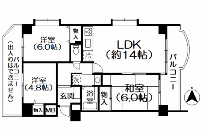 ダイアパレス湯河原郷 2階角部屋 二面バルコニー付き...