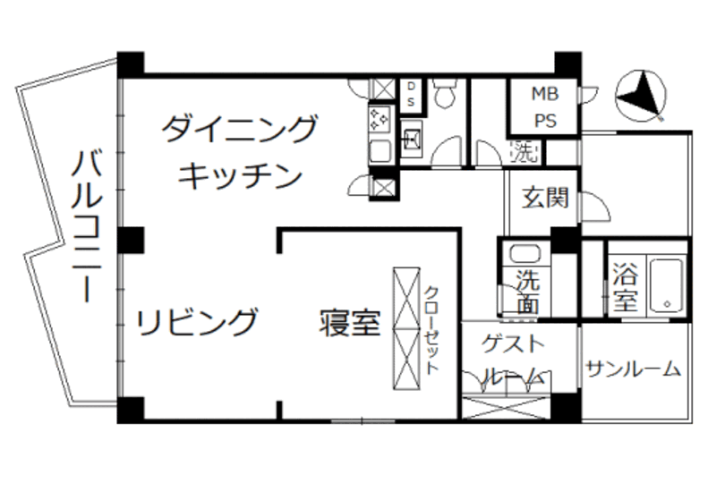 プラザ伊豆山 高層階2LDK角部屋 相模湾一望 室内状態良好 画像13