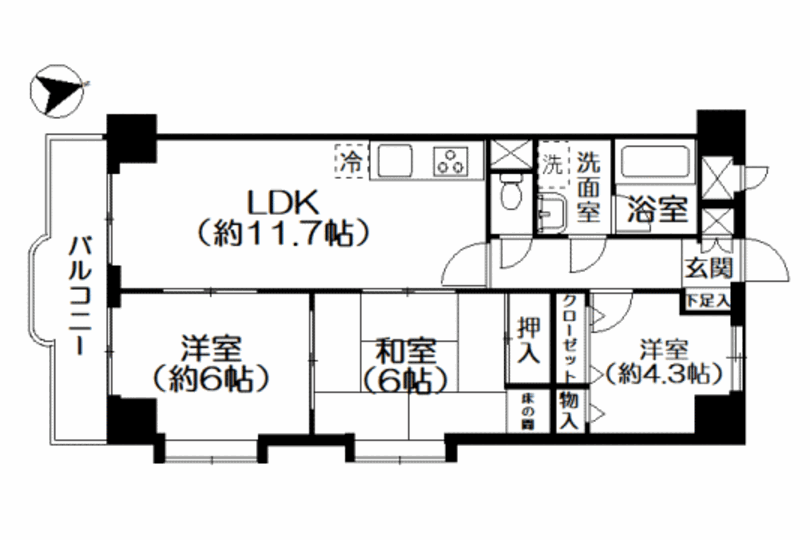 ライオンズマンション湯河原第2　南向き3LDK角部屋...