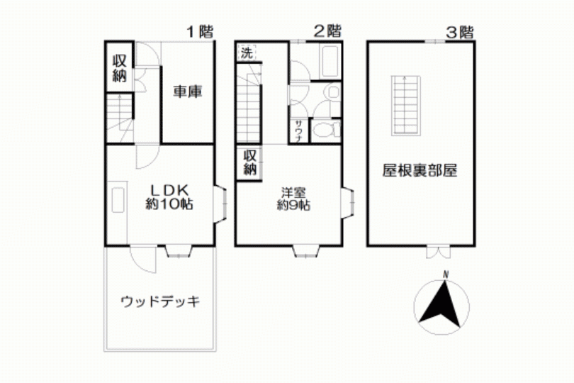 アーバンヴィラ湯河原 広々ウッドデッキ付き3階建テラ...