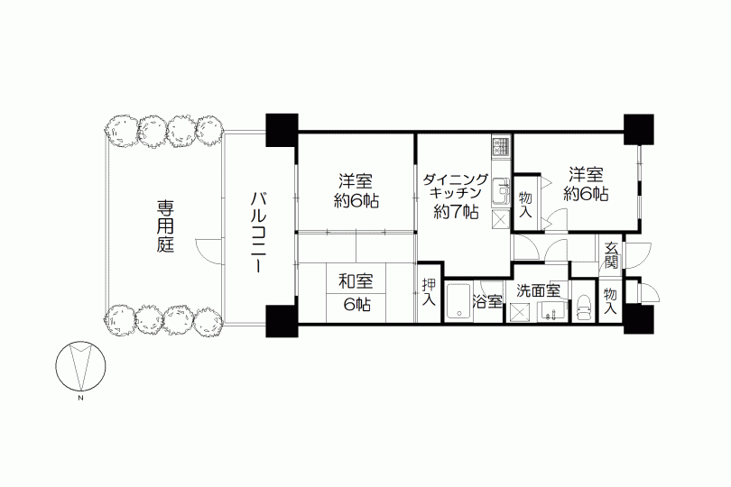 サニークレスト真鶴　真鶴駅徒歩2分　1階専用庭付3D...