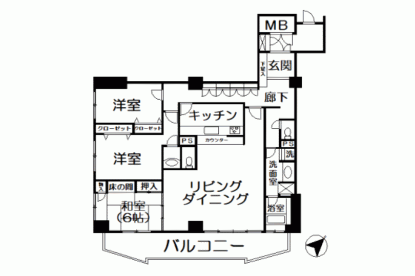 トーカン真鶴キャステール　駅徒歩10分　海を眺めるゆとりの約132㎡・3LDK 画像13
