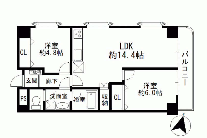 エクセレントプラザ湯河原　令和8年5月下旬リフォーム完了予定　角部屋2LDK 画像7