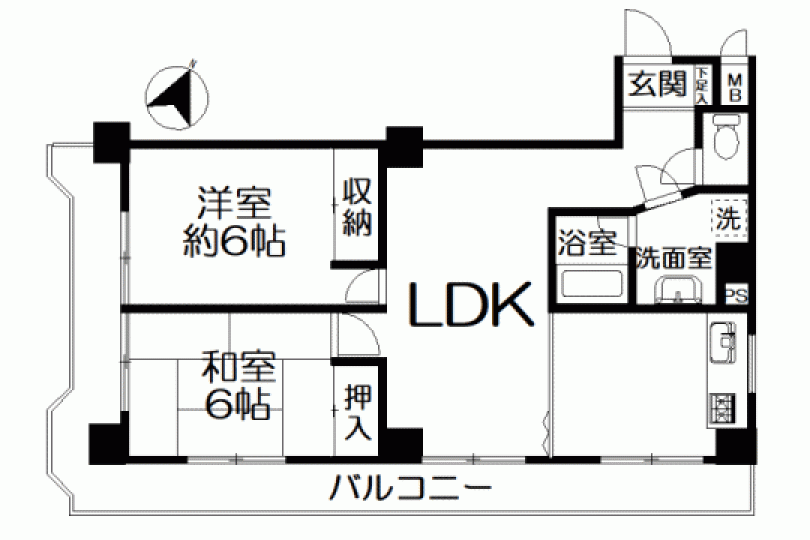 サニーパレス湯河原 駅徒歩7分・生活便利 ご定住におすすめの角部屋2LDK 画像12