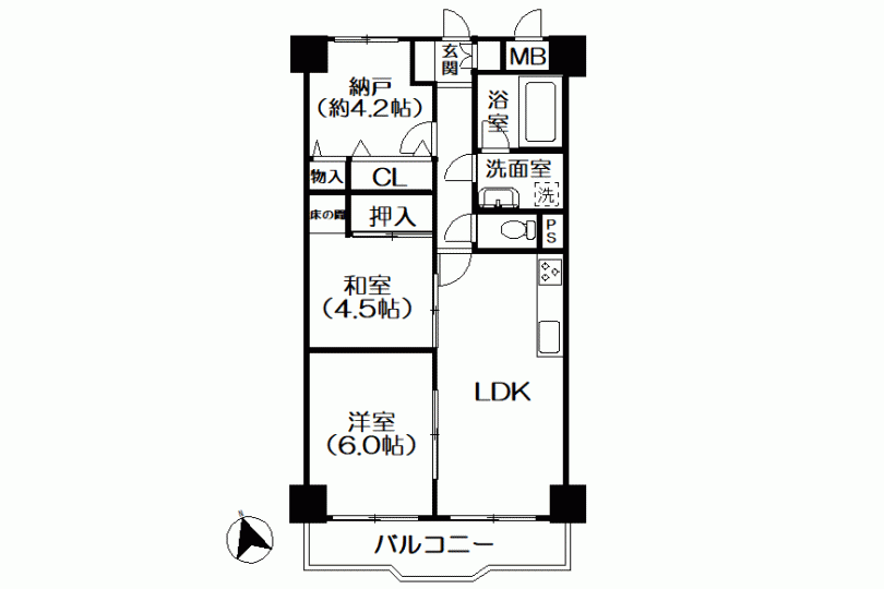 ライオンズマンション湯河原第2 高層階2LDK+S 温泉大浴場・サウナ付MS 画像7