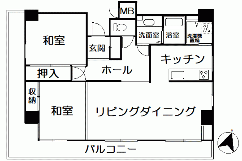 アーバンヒルズ湯河原 L字バルコニー付き4階角部屋2LDK 画像13