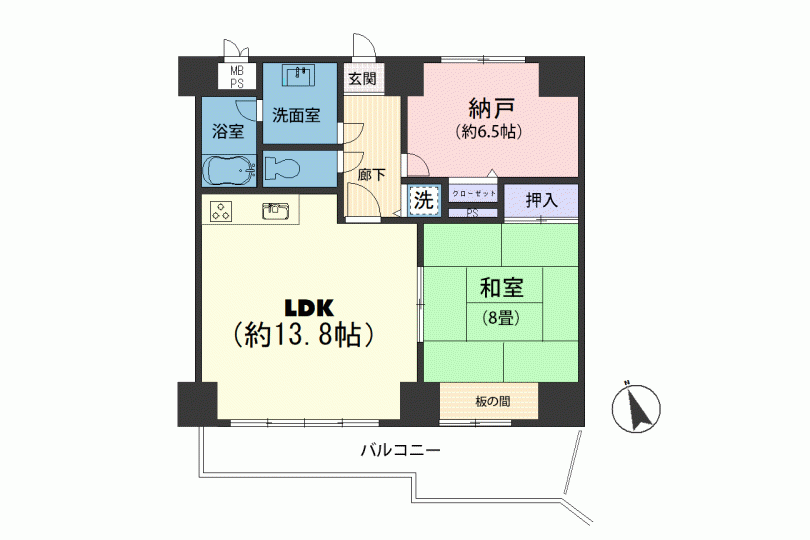 ロータリープラザ湯河原　山並み眺望　1LDK+S　源泉かけ流し温泉大浴場付 画像13